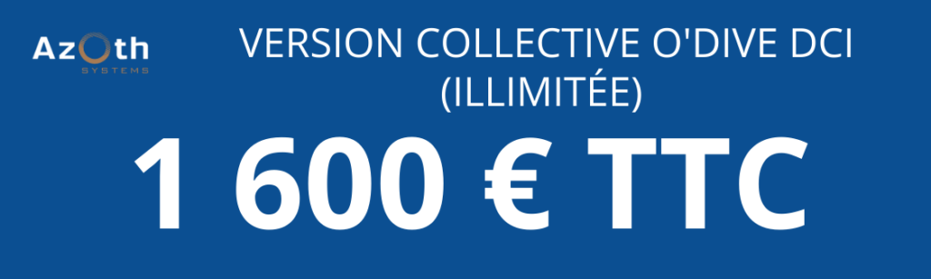 Prix public Version collective O'Dive DCI (illimitée)-1600 €