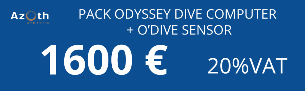 Recommended retail price: Pack computer ODYSSEY + sensor O'DIVE-1600 €
